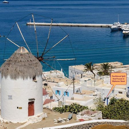 Willa Traditional Split Level House In Mykonos Town Zewnętrze zdjęcie