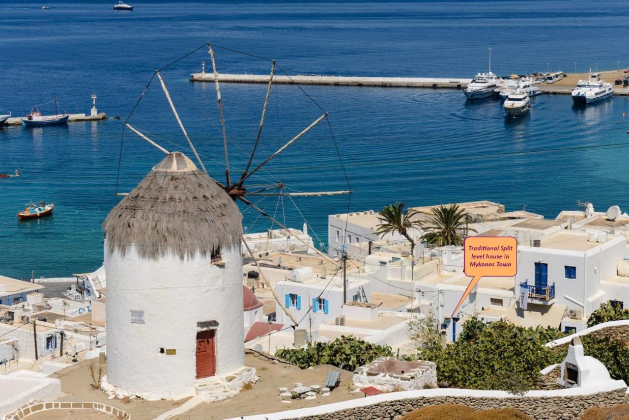Willa Traditional Split Level House In Mykonos Town Zewnętrze zdjęcie